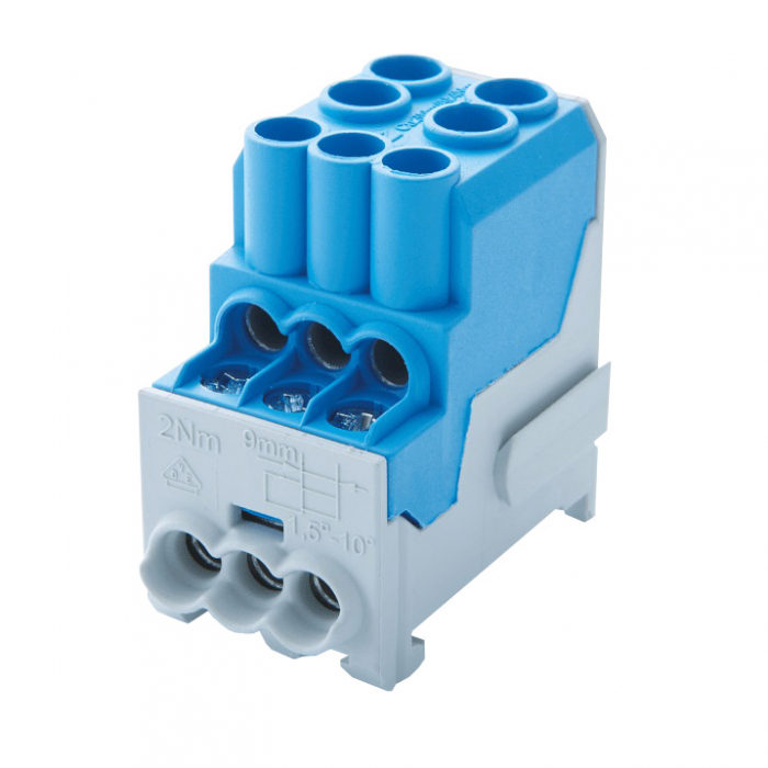 Neutral branch terminal, 1-pole,100A, in.2x25mm²,out.6x10mm² [1]