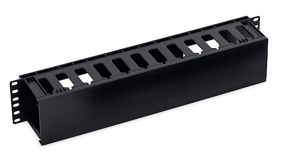 Organizator cabluri 19", 2U, plastic, negru RAL9005 [1]