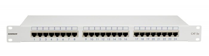 Patchpanel Cat.5 ecranat 24xRJ45G RAL7035 [1]