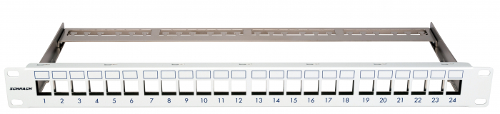 Patchpanel pt. 24 module TOOLLESS LINE, 1UH, 19", RAL7035 [1]