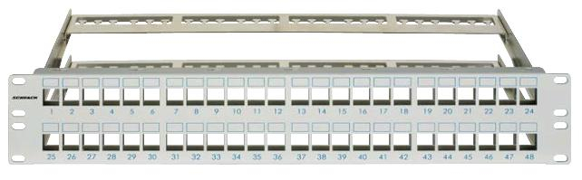 Patchpanel pt. 48 module TOOLLESS LINE, 2UH, 19", RAL7035 [1]