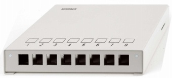 Patchpanel pt. 8 module TOOLLESS LINE, aplicat, RAL7035 [1]