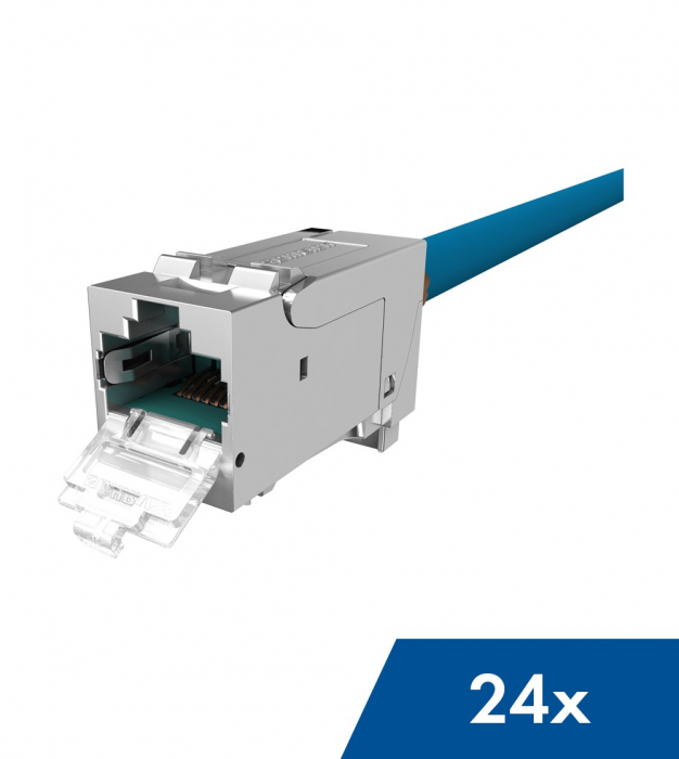 Set 24 module RJ45 ecranat,Cat.6a,10GB PoE+,PERFORMANCE LINE [1]