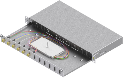 Splicebox, 12 fibre,LC,50/125µm OM2, culisant,19",1UV [1]
