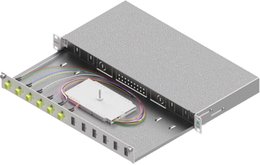 Splicebox, 12 Fibre, LC, 50/125µm OM5, 19", 1U, Class B [1]