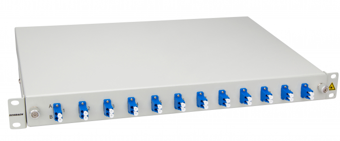 Splicebox, 12 fibre,LC, 9/125µm OS2, culisant,19",1UV , ECO [1]