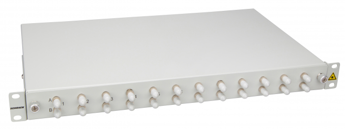 Splicebox, 12 fibre,ST,50/125µm OM2, culisant,19",1UV , ECO [1]