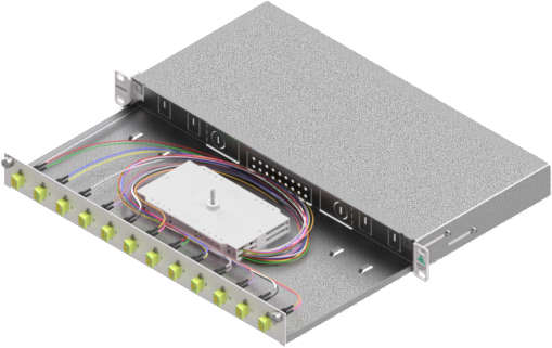 Splicebox, 24 Fibre, LC, 50/125µm OM5, 19", 1U, Class B [1]