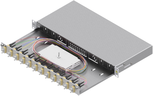 Splicebox, 24 fibre,SC,50/125µm OM2, culisant,19",1UV [1]
