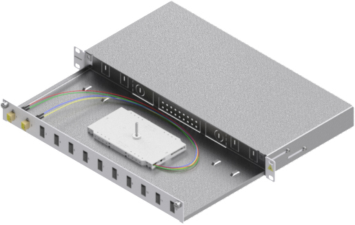 Splicebox, 4 fibre,LC,50/125µm OM2, culisant,19",1UV [1]