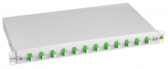 Splicebox, 4 Fibre, LC/APC, 9/125µm OS2, 19", 1U,Class C [1]
