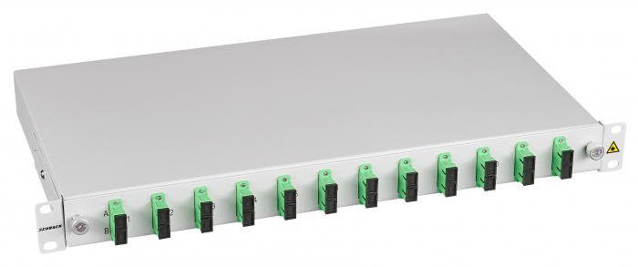 Splicebox, 4 Fibre, SC/APC, 9/125µm OS2, 19", 1U,Class C [1]