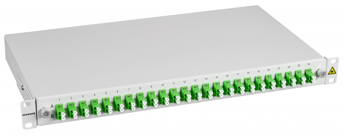 Splicebox, 48 Fibre, LC/APC, 9/125µm OS2, 19",1U,Class C [1]
