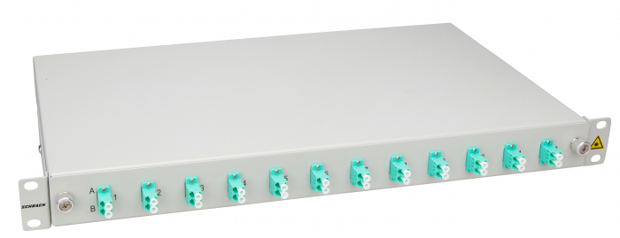 Splicebox, 8 fibre,LC,50/125µm OM3, culisant,19",1UV , ECO [1]