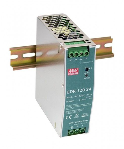 EDR-120-24, Sursa de alimentare MeanWell, pentru sina DIN, 120 W, 24V DC, 5 A [1]