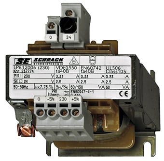 Trafo cmd.1f. 230V/24V, 60 VA, IP00, prot. sec. cu fuzibil [1]