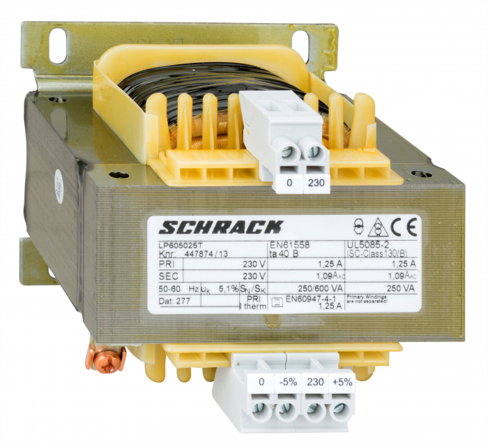 Transformator de comanda monofazat, 230V/230V, 250 VA, IP00 [1]