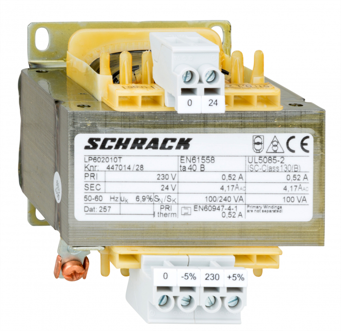 Transformator de comanda monofazat, 230V/24V, 100 VA, IP00 [1]