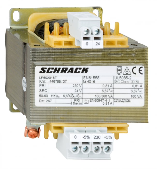 Transformator de comanda monofazat, 230V/24V, 160 VA, IP00 [1]