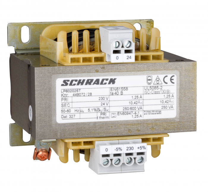 Transformator de comanda monofazat, 230V/24V, 250 VA, IP00 [1]