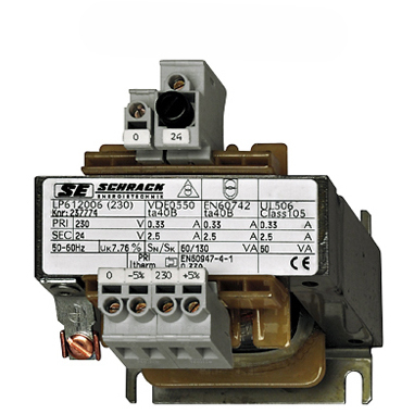 Transformator de comanda monofazat, 230V/24V, 400 VA, IP00 [1]