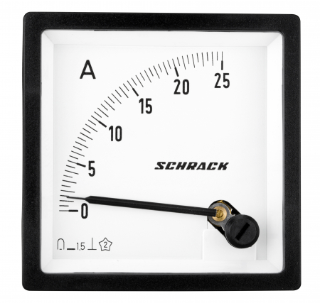 Echipamente Schrack - Ampermetru 72*72mm, 25A, conexiune directa, DC