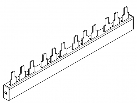 Echipamente Schrack - Bara de cupru 30x5mm ambutisat, 355+550mm