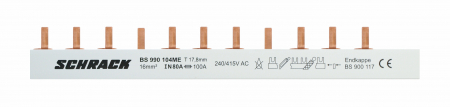 Echipamente Schrack - Bareta alimentare lamela, 1pol, albastru, 1m, pt. 1P+N/1UH