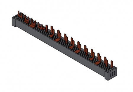 Echipamente Schrack - Bareta comp. furca, 1xDif 4 poli, 8xIntr. Aut 1+N/1UH, 12UH