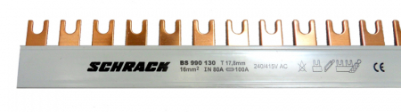 Echipamente Schrack - Bareta cu contacte furca, 16 mm², N, 1 pol, 57UH (1m)