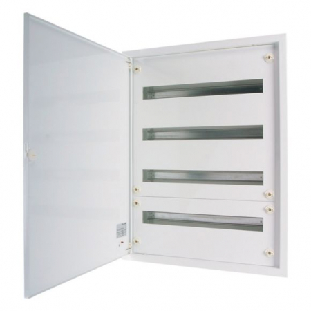 Tablou electric - BF-U-4/96-C, Cutie de distributie, FLUSH, usa alba, terminale N/PE, 4 randuri, 96 module