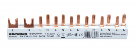 Echipamente Schrack - Busbar, 1xRCCB 4-pole, 2xMCB 4-pole, 18 x MCB 1+N/1 MW, 30MW