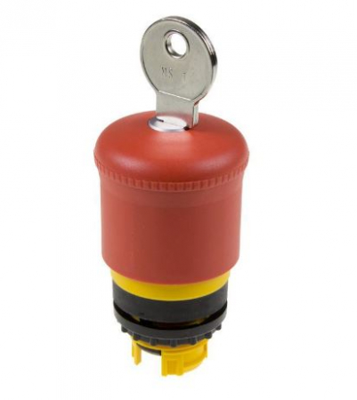 Echipamente Schrack - Buton ciuperca avarie blocaj cu cheie rosu D=38mm