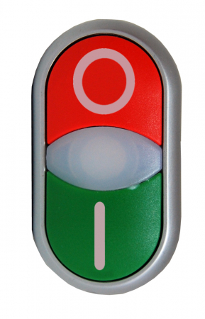 Echipamente Schrack - Buton comanda dublu rosu+verde "0-1"