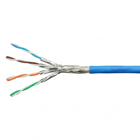 Echipamente Schrack - Cablu S/FTP Cat.7, 4x2xAWG23/1,1.000Mhz,LS0H,Dca,30%,albastr