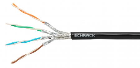 Echipamente Schrack - Cablu S/FTP Cat.7, 4x2xAWG23/1, 1000Mhz, PE OUTDOOR, negru