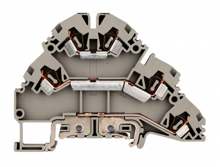 Echipamente Schrack - Clema con. elast. instal., gri, YBK 2,5-2FT, L/N/PE, 2,5mm²