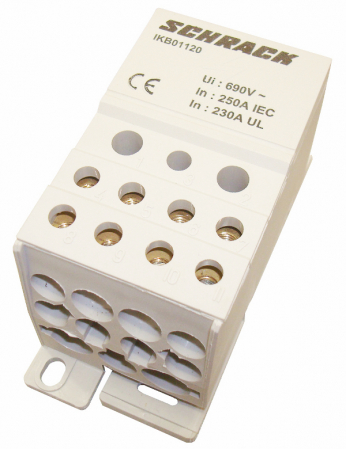 Echipamente Schrack - Clema deriv. 1 pol 250A,1x120 mm²/2x35 mm²+5x16 mm²+4x10 mm²