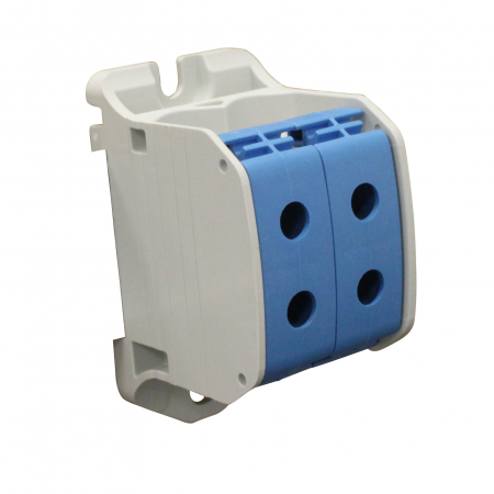 Echipamente Schrack - Clema dubla Al-Cu,1 p. albastru, 50mmp / 35mmp cu pin