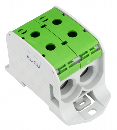 Echipamente Schrack - Clema dubla Al-Cu,1 p. verde, 95mmp / 70mmp cu pin