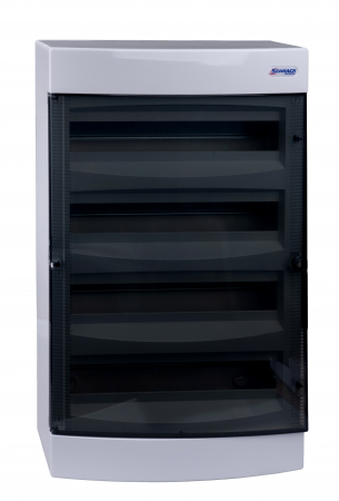 Tablou electric - Cofret aparent, 24 UH, 1 rand, usa transparenta, IP40