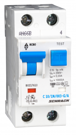 Echipamente Schrack - Combined MCB/RCD (RCBO) C13/1+N/30mA/Type A, G