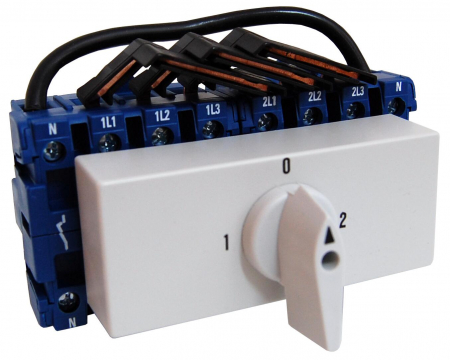 Actionari electrice - Comutator modular 4-poli, 40A, 15kW, 1-0-2