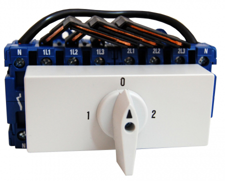 Actionari electrice - Comutator modular 4-poli, 63A, 22kW, 1-0-2