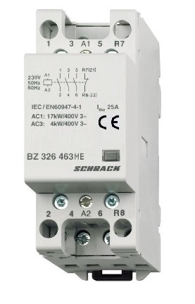 Actionari electrice - Contactor modular (2UH) 25A, 3ND+1NI, 230Vca&cc