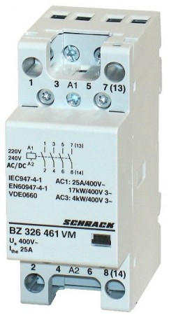 Actionari electrice - Contactor modular 2UH, 25A, 3ND+1NI, 24VAC