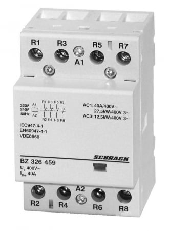 Actionari electrice - Contactor modular (3UH) 40A, 4 NI, 230Vca, seria AMPARO
