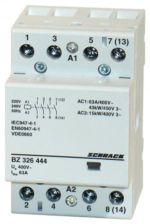 Actionari electrice - Contactor modular (3UH) 63A, 4 ND, 230Vca, seria AMPARO