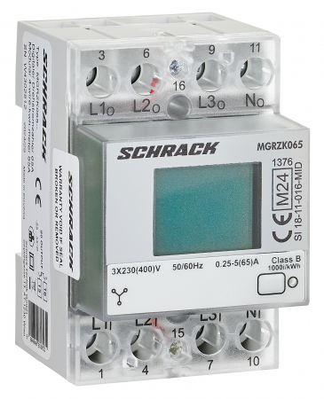 Echipamente Schrack - Contor digital modular, masura directa 65A, 4 fire, MID