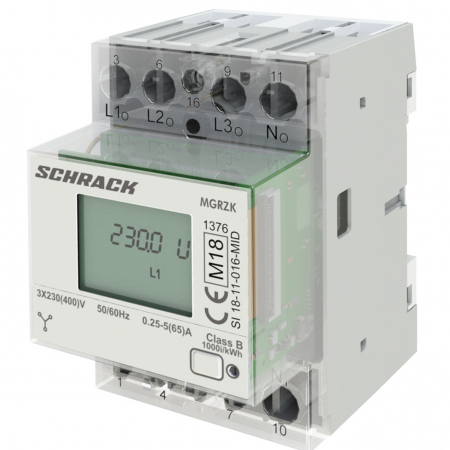 Echipamente Schrack - Contor digital modular, masura directa 65A, MID, RS485